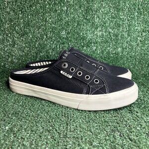 Taos EZ Soul Canvas Slip On Backless Comfort Mules Sneaker Black Womens Size 9.5